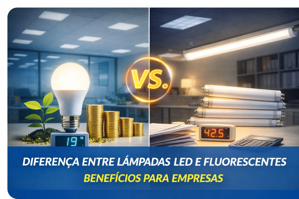 Diferença entre lâmpadas LED e fluorescentes: benefícios para empresas