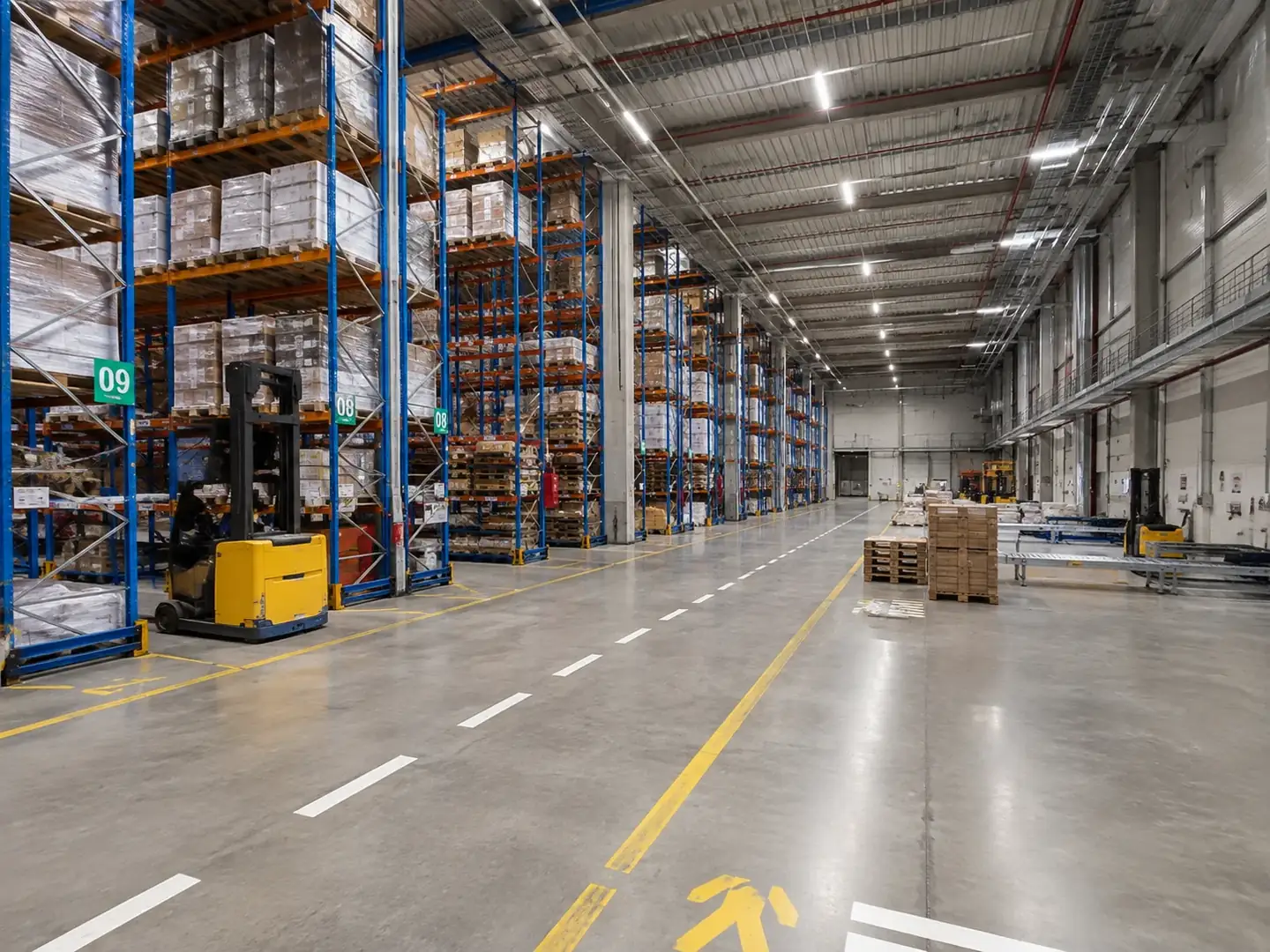 Iluminação LED profissional em ambiente industrial